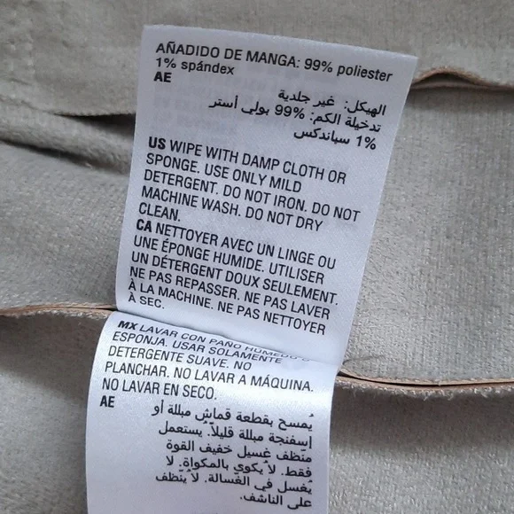 Bar III Grey Faux Leather Suede Open Front Zipper Pockets Flyaway Jacket Size S - Picture 12 of 15